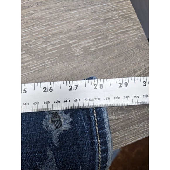 Silver Blue Jeans Pioneer Boot Cut Low Rise Dark Wash W 32 L 31 Distressed - Picture 10 of 12